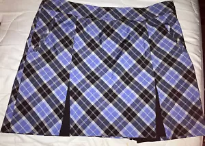 Izod XFG Tennis Golf Short Skort Skirt Blue Black White Pleated SZ 14 - Picture 1 of 6