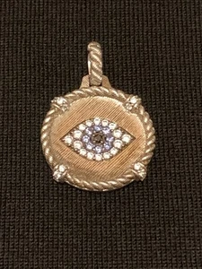 Judith Ripka Sterling Silver and CZ Evil Eye Pendant/Enhancer - Picture 1 of 7