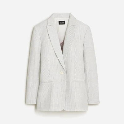 NOVO J. Blazer smoking Crew Collection mistura de linho italiano listras metálicas tamanho 8 - Imagem 1 de 4