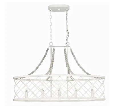 Progress Lighting Bisset Collection Cottage White Chandelier with Gray Washed... - Image 1 of 4