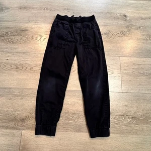 Jumping Beans Twill Joggers Comfy Knit Waist Black Pants Boys Size 6 - Picture 1 of 7