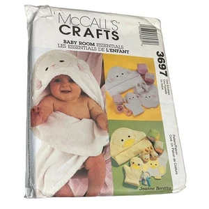 McCalls 3697 Hooded Towel Wash Mitt Baby Lamb Duck Pattern UNCUT Sewing Vintage - Picture 1 of 7