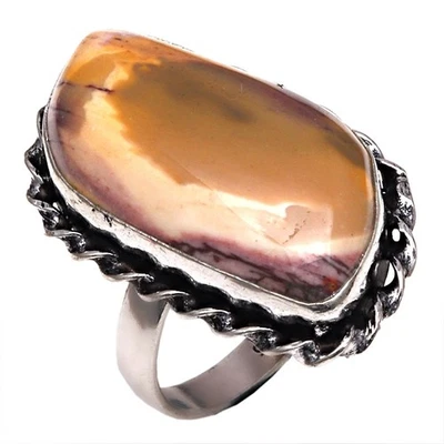 Joia de prata feita à mão com pedra preciosa de jaspe cavalo selvagem "8" - Imagem 1 de 4