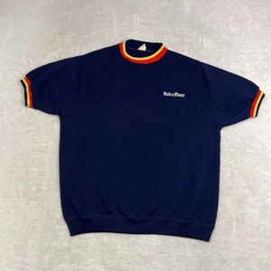1960s Champion Notre Dame Olde English Sweatshirt USA Ringer Crewneck Navy Rare - Picture 1 of 6