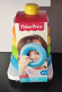 Fisher-Price Baby Stacking Toy Rock-A-Stack 5 Colors Ages 6+ Months Infant NEW - Picture 1 of 2