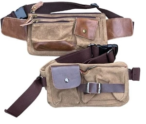 Fanny Pack Borse da Viaggio in Vita Regolabile Marrone (Lotto di 2) - Foto 1 di 4