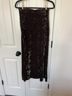 Preston & York Dark Green Crushed Velvet Maxi Skirt Size 10 Grunge Boho - Image 1 of 4