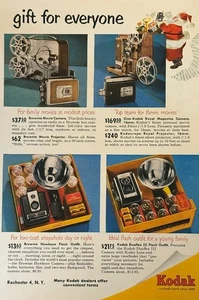 Kodak Cameras 1954 Print Ad Christmas Movie Camera Projector Flash Outfit 16mm - Picture 1 of 1