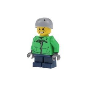 1x Lego Minifigure City Man Boy Winter Jacket Sports Helmet 60023 4428 cty0336