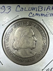 1893 Columbian Exposition Silver Half Dollar Circulated Great Detail And Color - Picture 1 of 2