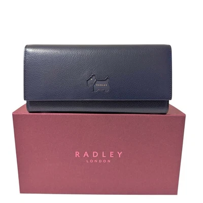 RADLEY Purse Ink Blue Leather Large Wallet Boxed Cookie Cutter Protect RRP £99 - Image 1 of 4