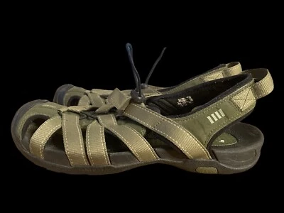 Womans Water Sandals 8.5 B Slingback Flats Green  adjustable - Image 1 of 4