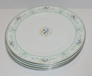 4 Wedgwood England Agincourt Green 11" Dinner Plates Bone China Beautiful - Picture 1 of 8