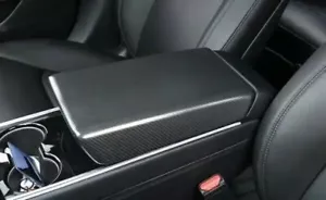 For Tesla Model 3 Y 2017-2023 Matte Carbon Center Console Armrest Box Cover - Picture 1 of 7