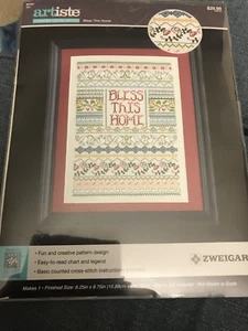 NEW Zweigart Artiste BLESS THIS HOME Counted Cross Stitch kit 983387 - Picture 1 of 2