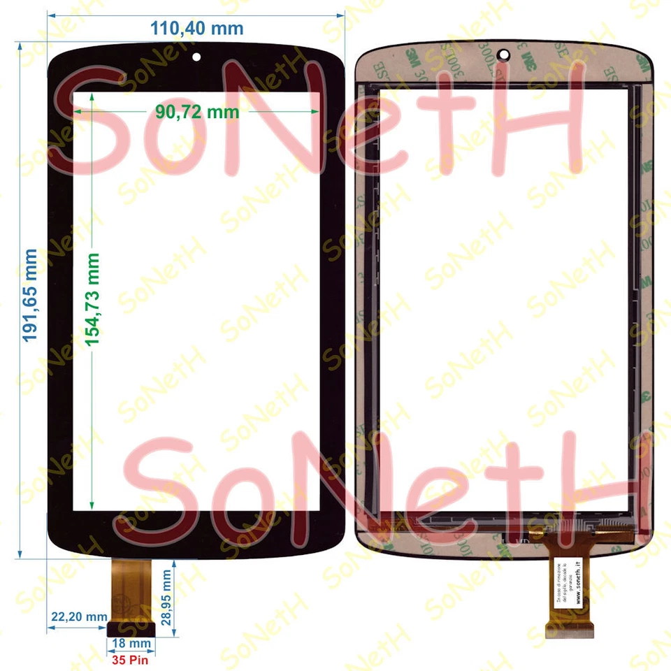 Vetro Touch screen Digitizer 7,0" Archos 70 Titanium Nero - Immagine 1 di 1