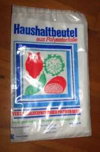 DDR- KONSUM- Besitzer: Packung HAUSHALTBEUTEL aus Polyesterfolie GERA 1979 ungeö - Bild 1 von 4