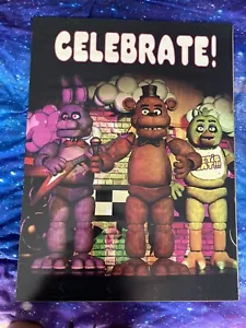 Sanshee ORIGINAL Five Nights At Freddy's CELEBRATE Poster FNaF - Picture 1 of 5