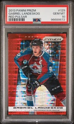 2013-14 Panini Prizm Red Pulsar Prizm Gabriel Landeskog #129 PSA 10 GEM MT - Image 1 of 2