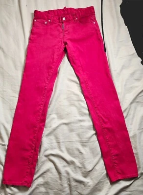 Dsquared 2 Mens Denim Luxury Streetwear Italy RED Jeans Size 30 USA - Image 1 of 4