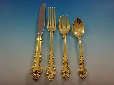 Juego de cubiertos de plata de ley barroca española de Reed & Barton servicio 32 piezas Foto 1 de 4