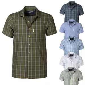 Mens Short Sleeve Shirts Check Pattern Shirt Cotton Blend Rydale 10 Colours - Picture 1 of 11