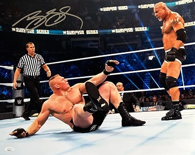Foto autografada 16x20 assinada por Bill Goldberg WWE Brock Lesnar JSA CERTIFICADO DE AUTENTICIDADE - Imagem 1 de 2