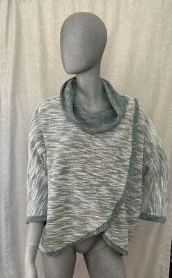 Calvin Klein Performance Womens Pullover Sweater Green Cowl Neck 3/4 Sleeves XL - Image 1 of 4