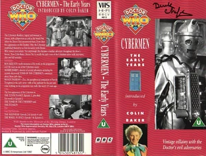 Doctor Who: The Cybermen - The Early Years VHS Cover Signed by DEREK CHAFER - Imagen 1 de 1