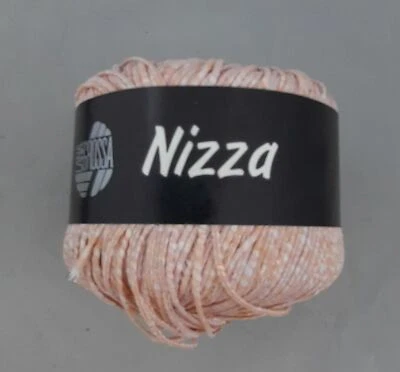 (119 €/kg): 50 g LG NIZZA, Bändchengarn mit Glanzfaden Fb.03 lachs  # 5524 - Bild 1 von 2