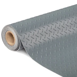 7.5 x 20 ft Garage Floor Mat Flooring Roll Non-Slip Waterproof PVC Gray - Picture 1 of 8