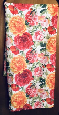 CYNTHIA ROWLEY Bright Colorful Beautiful Floral Rectangle Tablecloth 60” X 100 - Image 1 of 3