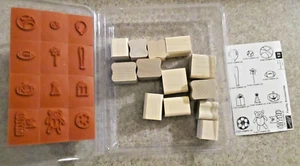 NEW UNMOUNTED Stampin UP! “FAMILY ACCESSORIES” 12 pc  Wood Rubber Stamps RETIRED - Picture 1 of 2