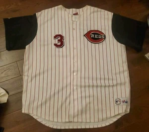 SÜSSES VINTAGE MAJESTIC KEN GRIFFEY JR CINCINNATI REDS NADELSTREIFEN TRIKOT HERREN 2XL - Bild 1 von 13