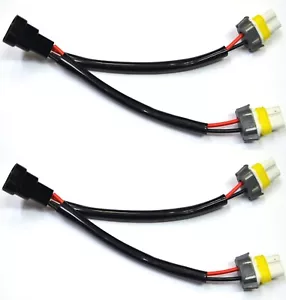 Splitter Wire Ceramic H10 9145 Two Harness Fog Light Replacement Socket Plug Fit - Picture 1 of 6