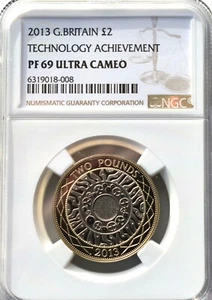 2013 £2 Two Pound Celtic Technology PROOF NGC PF69 Great Britain  - Picture 1 of 4