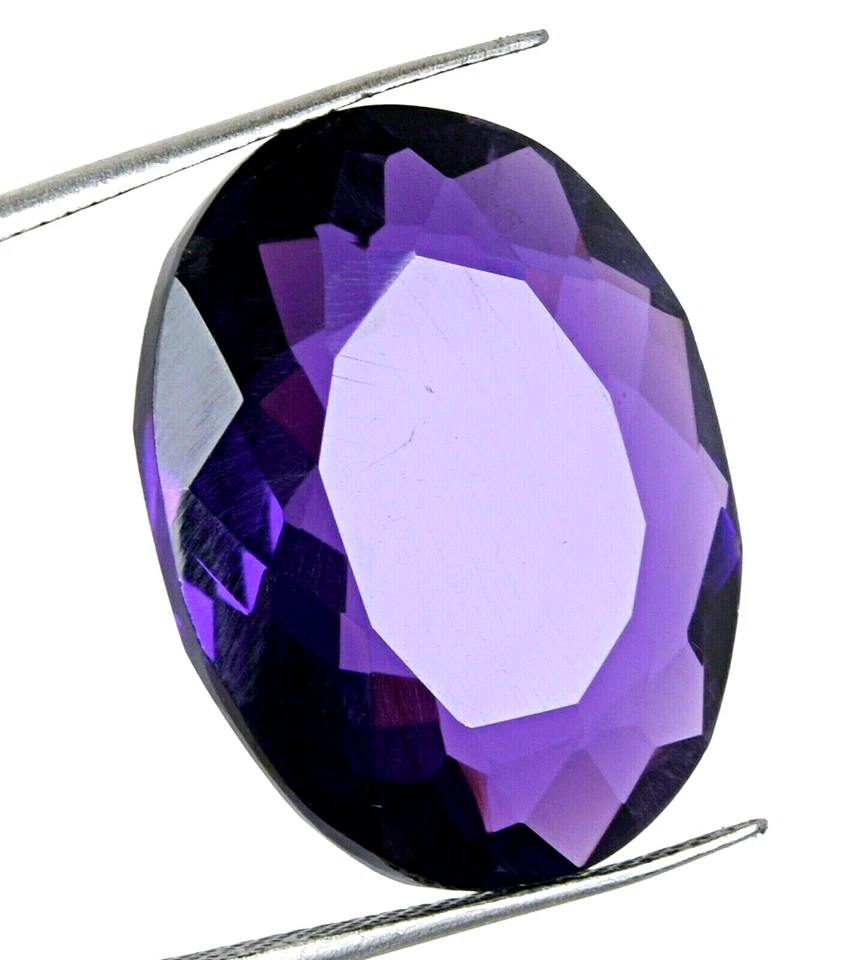 Brazilian Purple Amethyst 66.65 Ct. Faceted Oval Cut Loose Gemstone Ring Pendant - Image 1 of 4