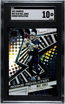2021 Donruss Rookie Revolution Mac Jones Patriots RC SGC 10 GEM MINT - Image 1 of 2