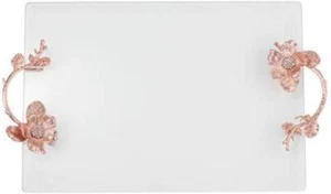 Olivia 290557 Riegel Rose Gold Botanica Glass Tray - Picture 1 of 2