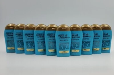 Lot of 10 Ogx Renewing Argan Oil of Morocco Hair Shampoo Travel Size, 3 Oz ea - Image 1 of 2