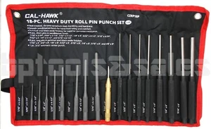 18pc FORGED STEEL ROLL PIN PUNCH SET in ROLL UP POUCH CASE RIFLE GUNSMITHING SAE - Picture 1 of 2