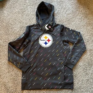 Nike NFL Pittsburgh Steelers Hoodie Crucial Catch Pullover Gray 2021 Men’s Sz M - Picture 1 of 8