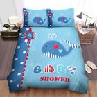 Baby Shower My Whale Quilt Duvet Cover Set Bedroom Decor Pillowcase Bedclothes