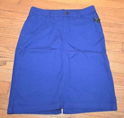 Kim Rogers Falda Recta Mujer Azul Talla 6 Jean Bolsillos Debajo de la Rodilla NUEVA Foto 1 de 4