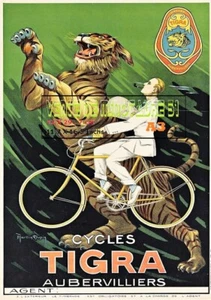 Cycles Tigra Aubervilliers- affiche plastifiée - Imagen 1 de 24