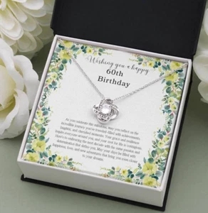 60th Birthday Gift for Women Necklace Gifts Bday Mother Wife 60 th Present - Picture 1 of 4