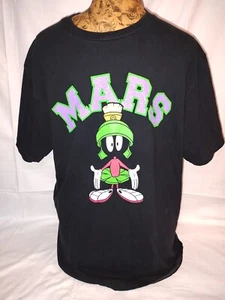 Warner Bros Looney Tunes Mars Marvin The Martian Black Tshirt Men's M  WB   - Picture 1 of 4