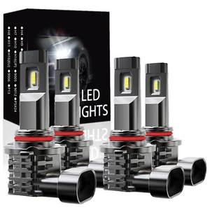 9006 9005 LED Headlight Kit Combo Bulbs 12000K High Low Beam Super Bright White - Picture 1 of 11