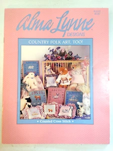 Country Folk Art Too Counted Cross Stitch Pattern ALX51 Leaflet Alma Lynne VTG - Picture 1 of 10