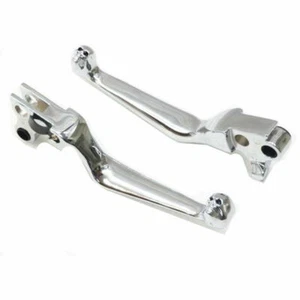 2x Chrome Brake Skull Clutch Handle Bar Levers For Harley Fat Boy softai FLSTN - Bild 1 von 4